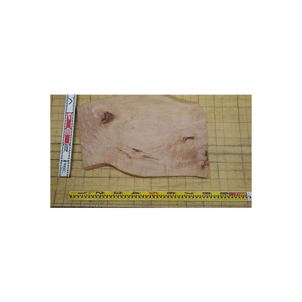 栃ノ木、760（長さ）、　400〜550〜470（幅、木表、表面の平らな部分の寸法）30（厚み）単位ミリ、       写真の縦横のマス目は5cmです、写真1〜9枚目木表、10〜15枚目木裏を表示しています、自然乾燥材です、       自...