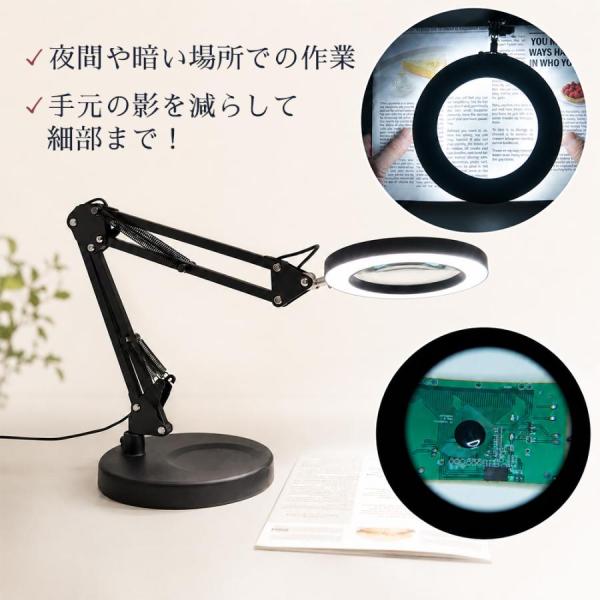�X�^���h���[�y ���C�g�t�� 30�{ �g�勾 �X�^���h 3�i�K���� ���ዾ LED ���C�g�t�� �n���h���C�g �d�C�X�^���h 360�� �h�V�̓� ���� ���i�摜2