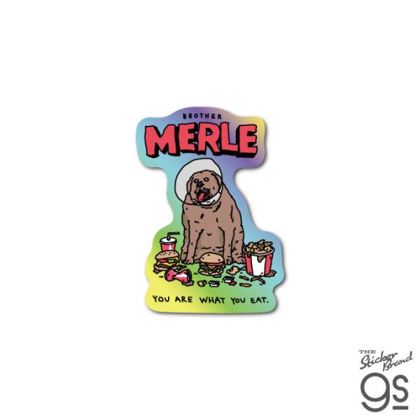 BROTHER MERLE ホログラムミニステッカー DOG FOOD ブラザーマール スケボー sk8 ファッション ストリート お洒落 gs 公式グッズ BRM023