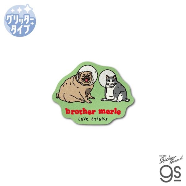 BROTHER MERLE グリッターミニステッカー LOVE STINKS ブラザーマール スケボー sk8 ファッション ストリート お洒落 gs 公式グッズ BRM027