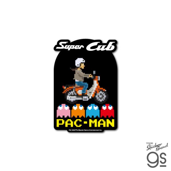 Honda×PAC-MAN ダイカットステッカー Super Cub バイク パックマン