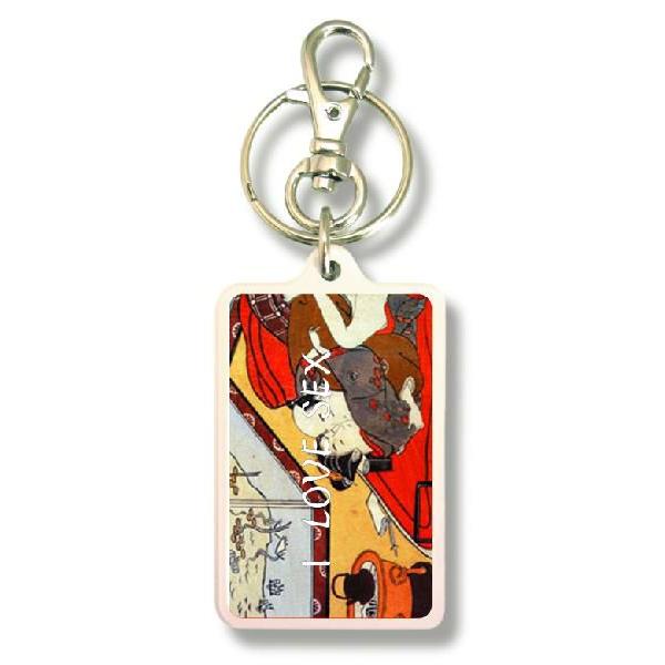 SIZE:W3.3cm H5cm屋外使用ＯＫ！耐水性のあるステッカーがキーホルダーの両面に張られています。便利な2WAYなので鍵と一緒はモチロン、カバンや携帯など色々なところでお楽しみ下さい。画像は拡大したものです。（サイズはおおよその目安...