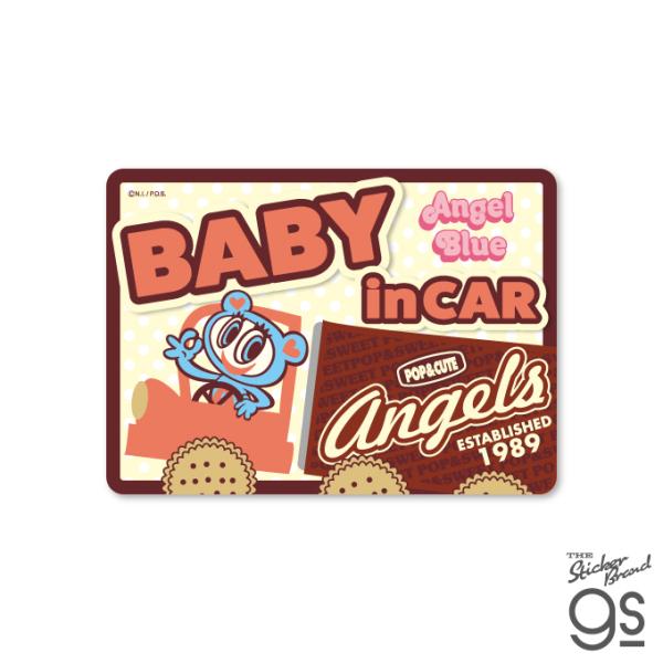 エンジェルブルー 車用ステッカー BABY in CAR キャラクター ANGEL