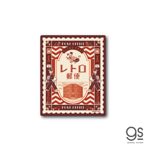 【新品未開封】 オビワン レトロ郵便 旅熊缶 ステッカー 空想レトロ商店街 オビワン ダイカットステッカー レトロ郵便 昭和
