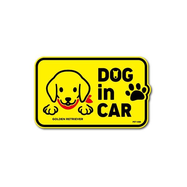 ゼネラルステッカー GENERAL STICKER DOG in CAR GOLDEN RETRIEVER2 PET-058