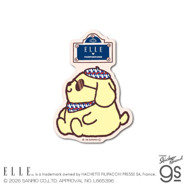ELLE×ポムポムプリン ダイカットステッカー サングラス サンリオ sanrio コラボ スマホ 手帳 コレクション キャラクター gs 公式グッズ SAN266