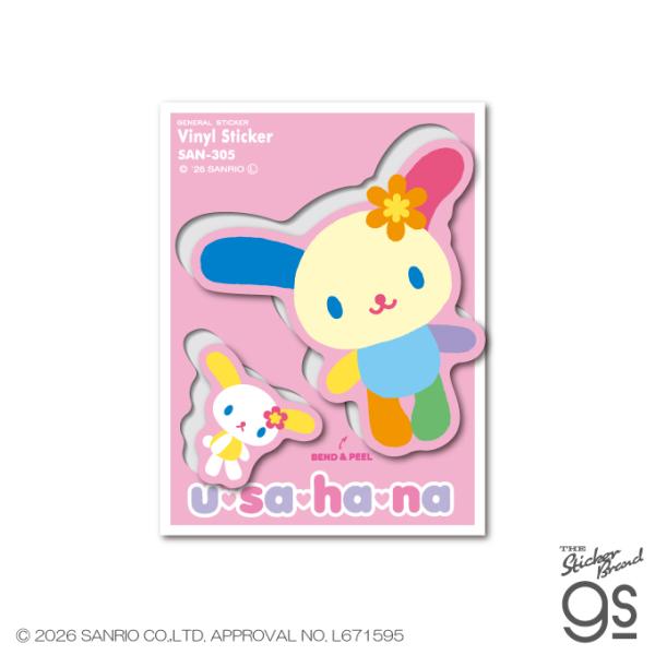 サンリオキャラクターズ ハーフカットステッカー ウサハナ sanrio