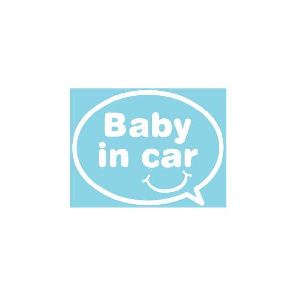 SK141 Baby in car balloon カッティング転写ステッカー ノーマル 白 