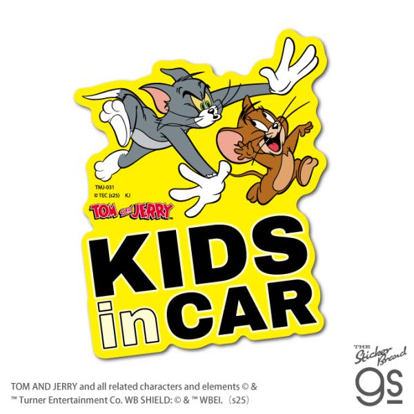 トムとジェリー ビッグサイズステッカー KIDS in CAR 黄色 アニメ 映画