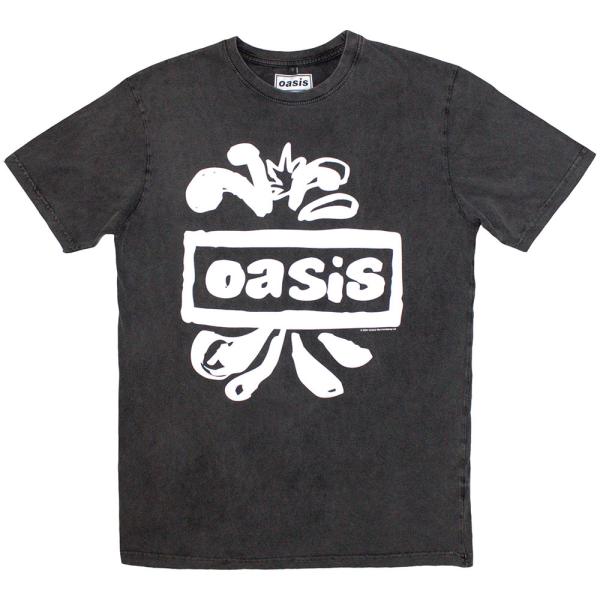 ROCK OFF 【公式新品】OASIS - LOGO SPLAT STONE WASH オアシスT