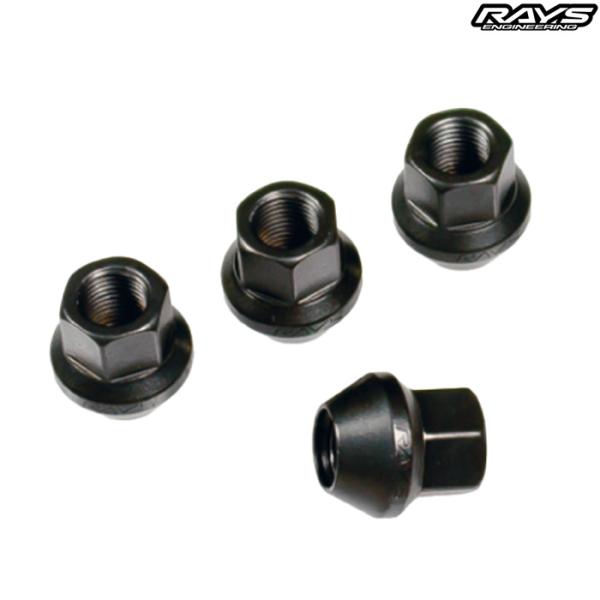 レイズ レーシングナット ショート 17HEX L25 M12X1.5 ブラック 通常ナット4個入り 74130000220BK