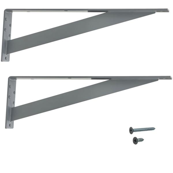棚受け スリム カウンター ブラケット 450ミリ シルバー 2本 セット 棚