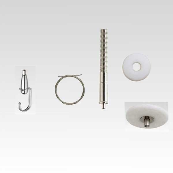 Ｍ５ボードアンカーを使用して天井面に設置できるワイヤーグリップ、長さ1.5Mのワイヤーとフックがセットになったディスプレイセット