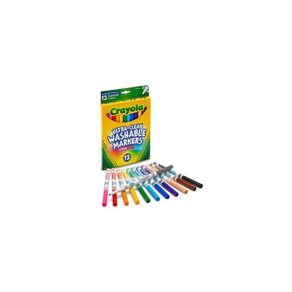 Crayola �N������ Washable Markers 12 ���ł��Ƃ��� �J���[�����O�}�[�J�[ 12�F 587813