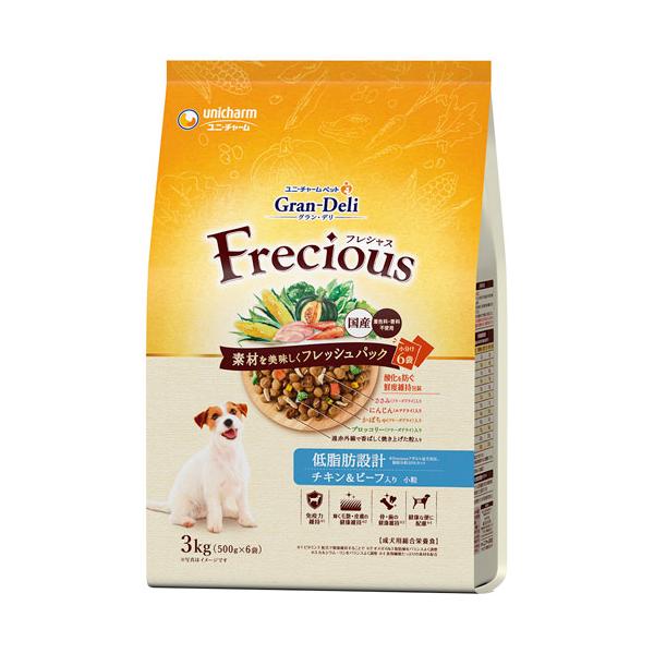 グランデリ　フレシャス　低脂肪設計　チキン&ビーフ入り　小粒　3Kg 4袋 ユニ・チャーム グラン・デリ フレシャス 低脂肪設計 チキン＆ビーフ