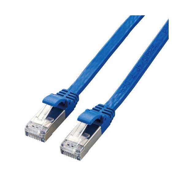 �|�X�g���� �G���R�� ELECOM LAN�P�[�u�� Cat7 ���� �t���b�g 1m 10�M�K�r�b�g RoHS�w�ߏ��� �u���[ LD-TWSF/BU1