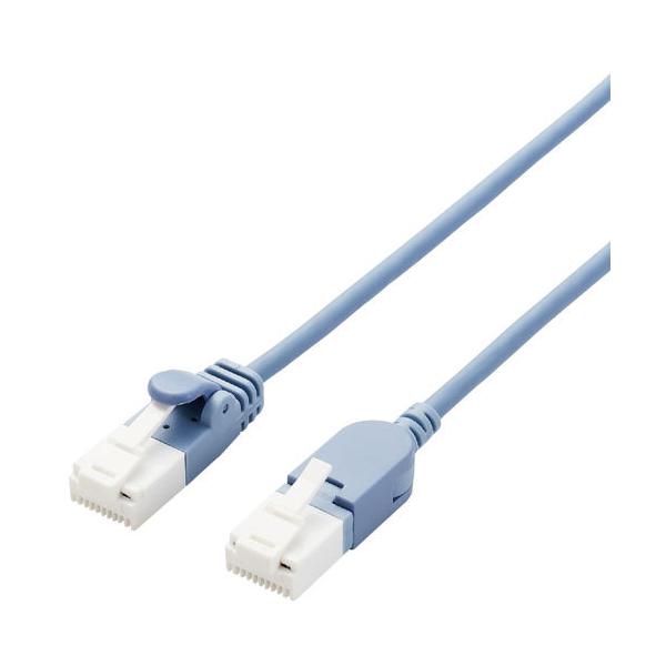 |Xg GR ELECOM LANP[u Cat6A XCORlN^ E90°] ܐ܂h~ XP[u a3.5mm RoHS 1m u[ LD-GPATSW/BU10