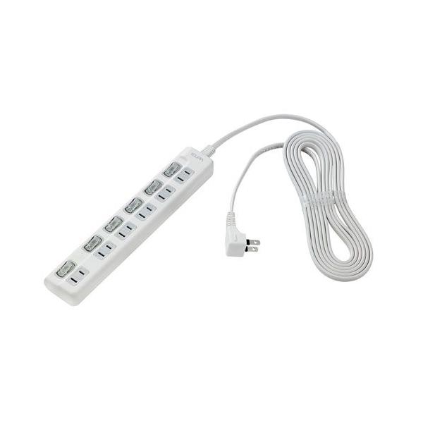 ELPA LED�����v�X�C�b�`�t�^�b�v 6P 3m �� WLS-LU63EB�iW�j