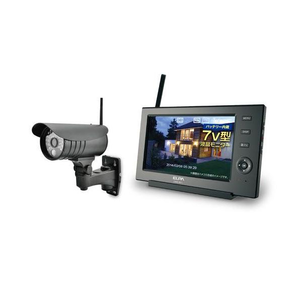 ELPAワイヤレスカメラ&モニターcms-7110朝日電器モニター新品未使用 朝日電器 CMS-7110 ELPA ワイヤレスカメラ＆モニター セット