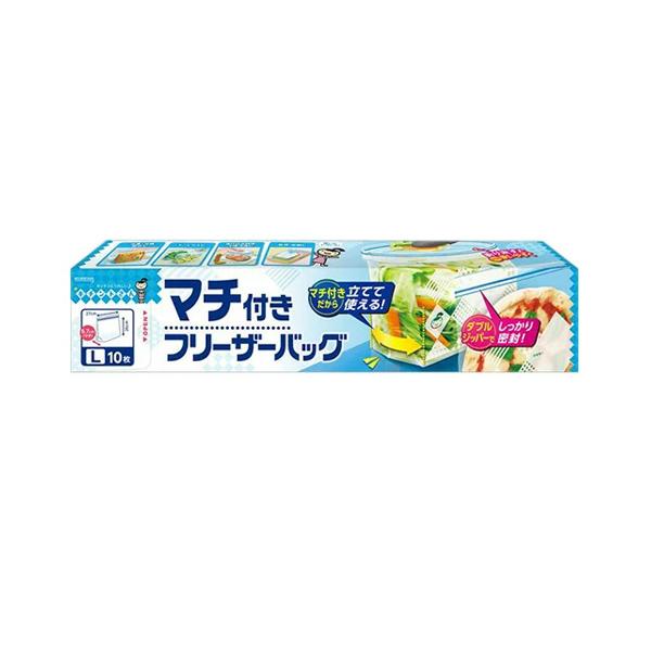 底マチ付きで立てて使え、Wジッパーで閉めやすい！冷凍＆レンジOKのジップ付保存袋！■ 冷凍保存から電子レンジ解凍まで使えるジッパーバッグ。Lサイズの10枚入です。■ 底マチ付きなので立てて使えて、分厚いものもしっかり入ります。厚みのある食品...