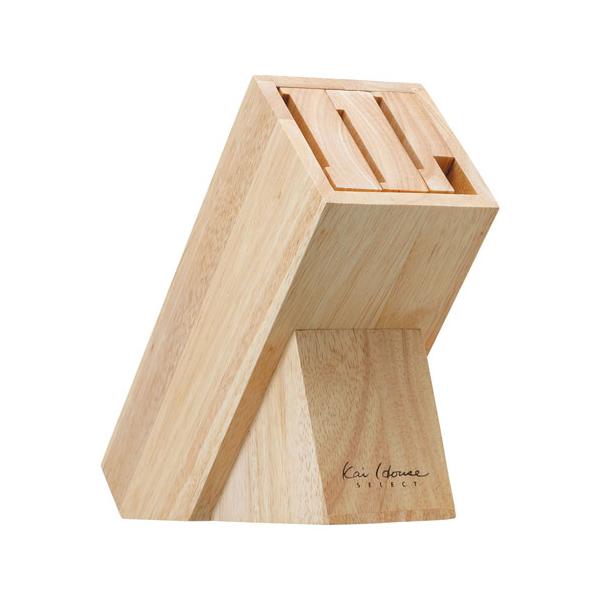 ●刃渡り220mmまでの包丁3本とキッチンはさみが収納できる木製ナイフブロックです。●内部のプレートを分解して清掃できるので衛生的です。【仕様】幅×奥行×高さ(mm)：231×87×195重量(g)：1115貝印 / カイジルシ / かいじ...