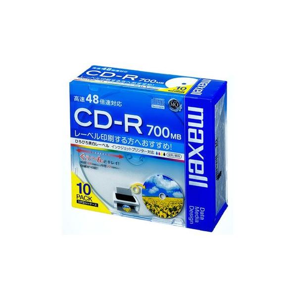 }NZ maxell CD-R 700MB Ђт[x 10 CDR700S.WP.S1P10S
