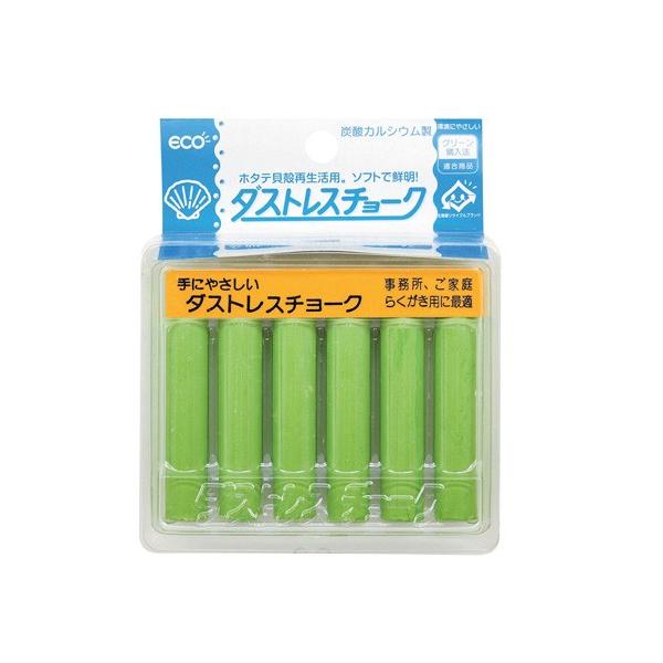 日本理化学工業 ダストレスチョーク 緑 6本入 DCC-6-G