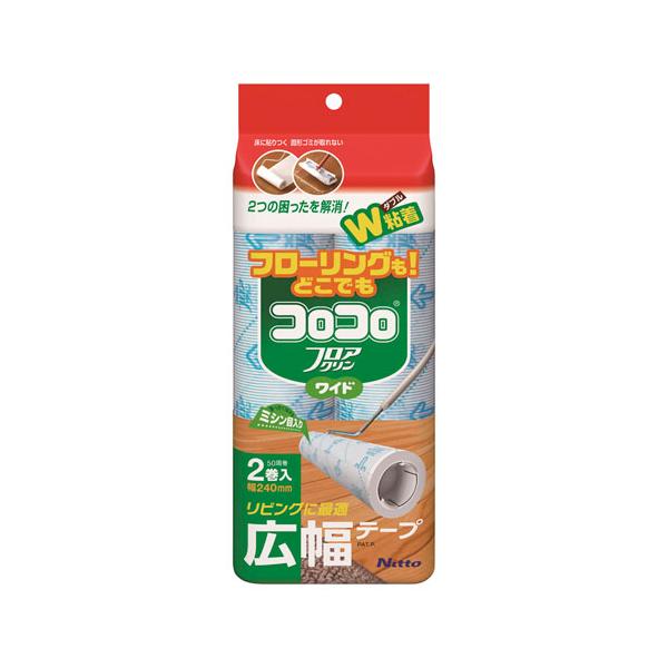 ■幅広テープでお掃除が効果的です。■ワンタッチケース付※本体付属のテープは30週巻です。【仕様】規格：スペアテープ(2巻入)メーカー品番：C2502巻芯内径：Φ38テープサイズ幅240×50周巻(特殊ミシン目入・ダブル粘着加工)ニトムズ /...