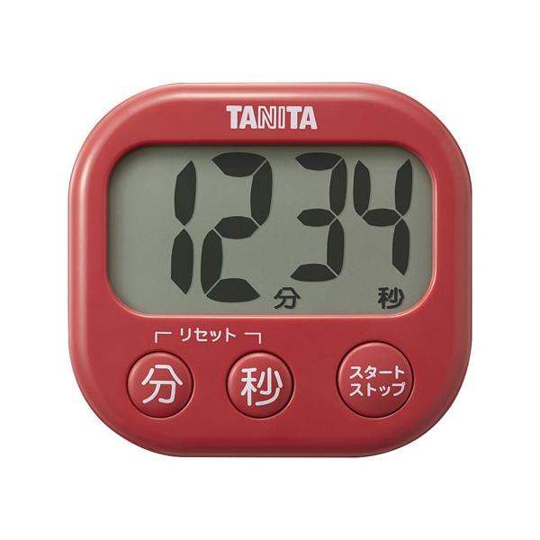 タニタ 抗菌でか見えタイマー TD429 RD チェリーレッド