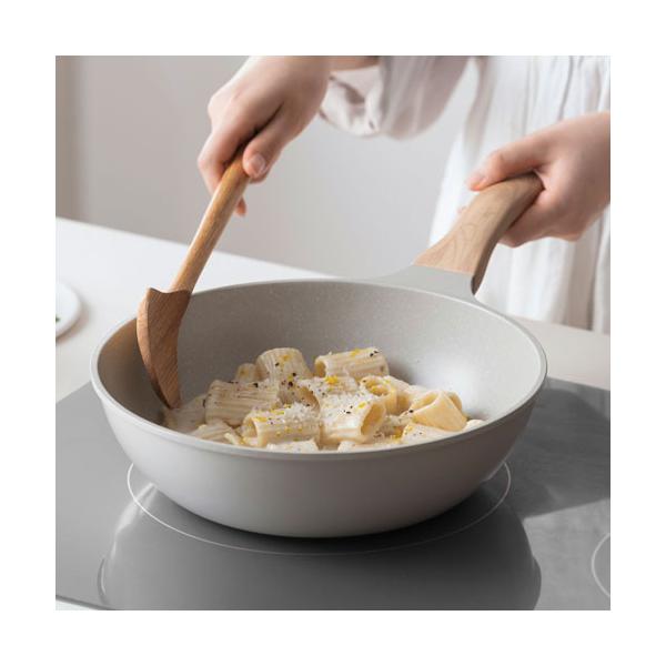 アイリスオーヤマ ナチュかるフライパン炒め鍋 26cm IH・ガス火対応 NTL-W26MO グレイッシュモカ