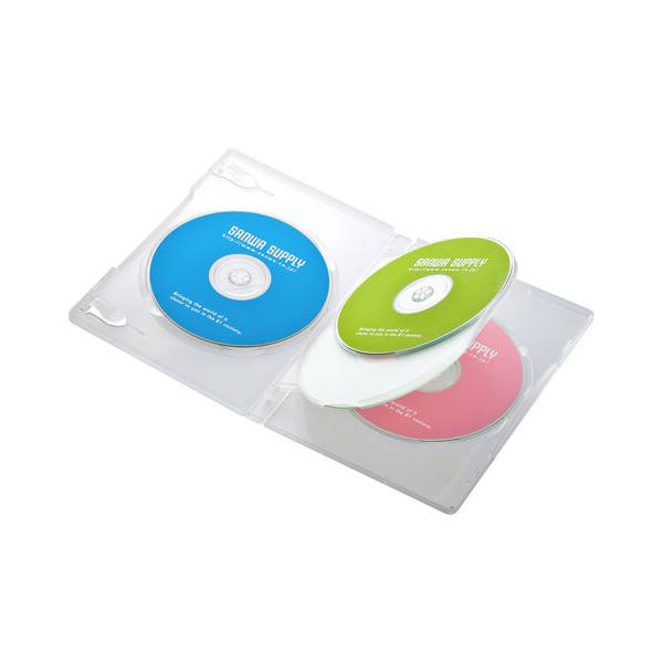 サンワサプライ DVDトールケース 4枚収納 10枚セット クリア DVD-TN4 