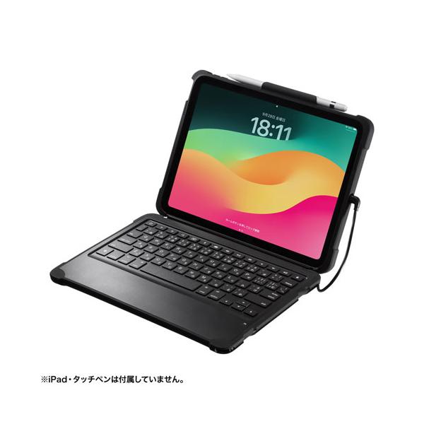 サンワサプライ iPad 第10世代専用 ケース付き キーボード タイプCケーブル接続 SKB-IP6BK