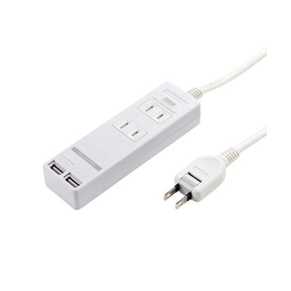 �T�����T�v���C USB�V���b�^�[�t���^�b�v 2P 2�� �z���C�g 3m TAP-B110USH-3W