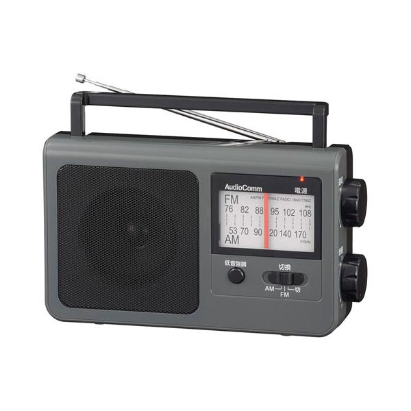 他サイト： オーム電機 ポータブルラジオ AM/FM グレー RAD-T785Z-Hの商品画像