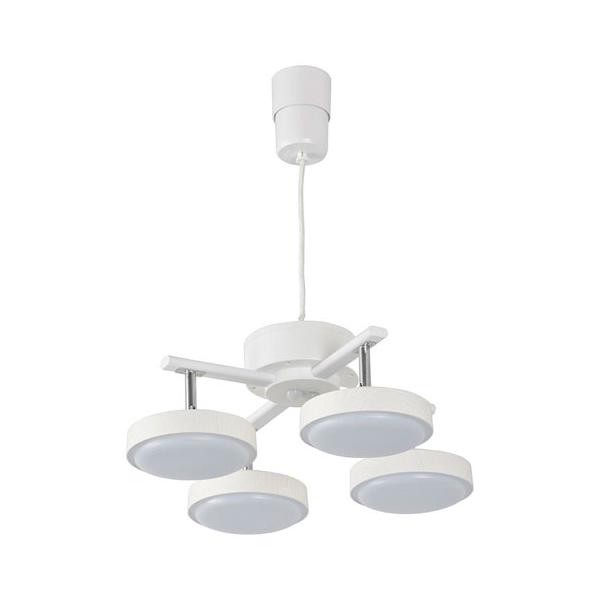 オーム電機 LED 4灯ペンダントライト ホワイトウッド LT-YLP4RC-W