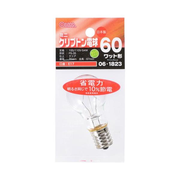 �I�[���d�@ �~�j�N���v�g���� 60W�` PS-35 E17 �N���A �ȃG�l�^�C�v LB-PS3760KJ-C