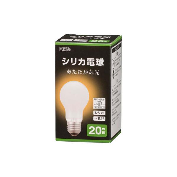 オーム電機 白熱電球 E26 20W形 シリカ LB-D5619WN