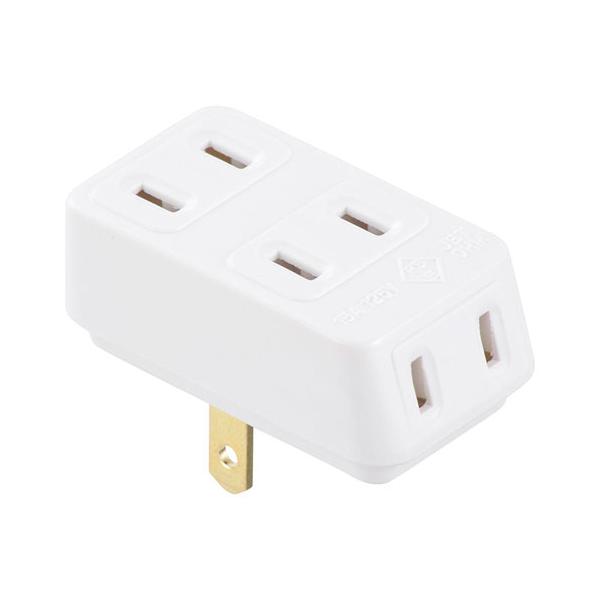 他サイト： オーム電機 安全ニュートリプルタップ 3個口 ホワイト HS-A31/Wの商品画像