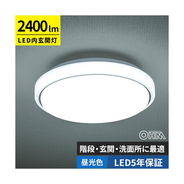 オーム電機 LED内玄関灯 昼光色 LT-Y18D-GB