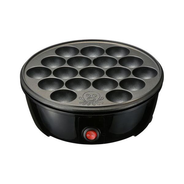 【特長】●卓上でたこやきパーティーが簡単に楽しめます。●スイッチをオン/オフするだけの簡単操作。●フッ素樹脂加工プレート使用でお手入れ楽々。●18個焼き。●本体カラーはブラック。【仕様】定格電圧：100V 50/60Hz定格消費電力：650...