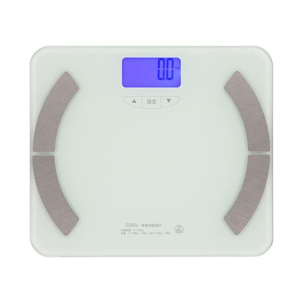 【特長】●強化ガラス仕様●体重、体脂肪率、体水分率、骨格筋率、骨量、内臓脂肪レベル、基礎代謝量、BMI値が計測できます。●バックライト付き。●最大10人まで登録可能。●カラーはホワイト。【仕様】計量範囲：5〜150kg目量：5〜100kg…...