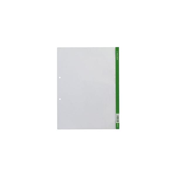 ■ 入数： 1枚■ 本体色(軸色)： 緑■ 穴数： 2穴■ 外寸： 縦303×横230mm■ シート厚： 0.2mm■ 材質： 本体＝再生PP■ 見出し付キングジム / きんぐじむ / KINGJIMファイルサプライ / 穴付きクリヤーホル...