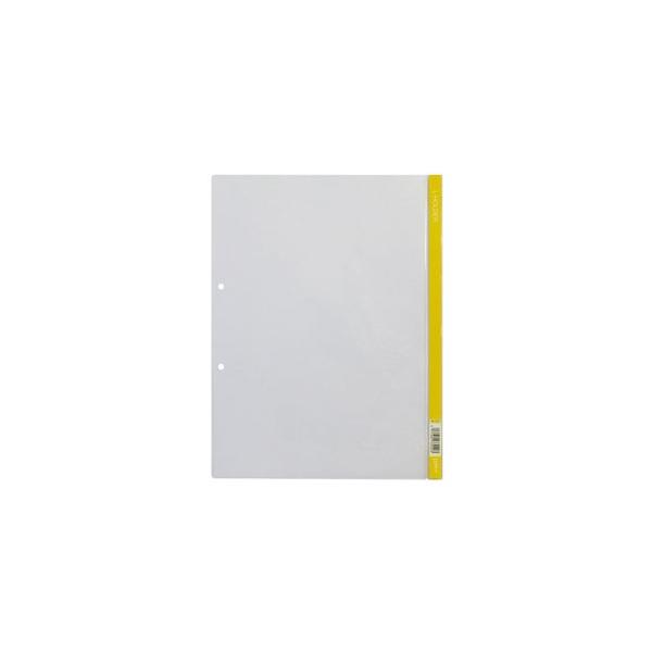 ■ 入数： 1枚■ 本体色(軸色)： 黄■ 穴数： 2穴■ 外寸： 縦303×横230mm■ シート厚： 0.2mm■ 材質： 本体＝再生PP■ 見出し付キングジム / きんぐじむ / KINGJIMファイルサプライ / 穴付きクリヤーホル...