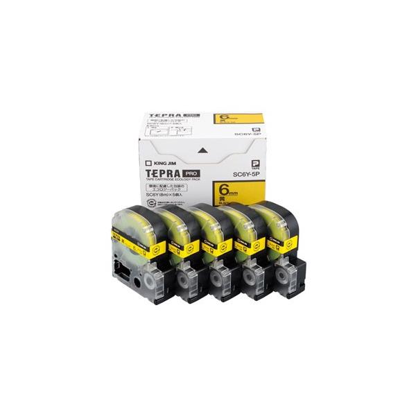 �L���O�W�� KING JIM PRO�e�[�v �G�R�p�b�N 6mm �� 5�� SC6Y-5P