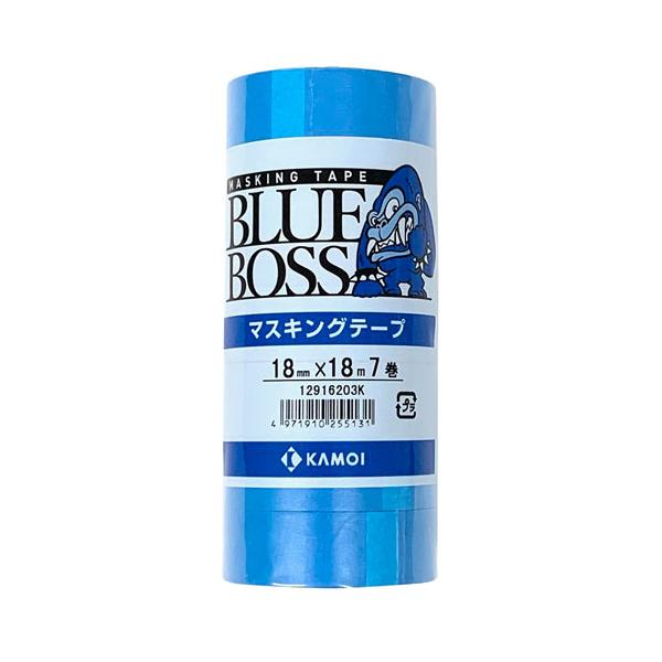 カモ井加工紙 塗装用マスキングテープ BLUE BOSS 18mm×18m 7巻 : webby