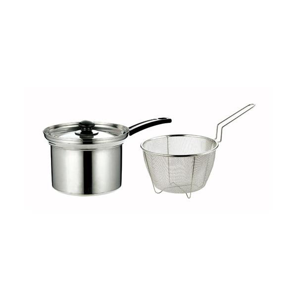 他サイト： カクセー 四季彩 しきさい IH対応 ザル付き片手鍋 18cm FSC-05の商品画像