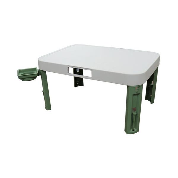 屋外でも、室内でも手軽に使えます。本体に脚が収納できるため、移動もラクラク！セット内容：天板×1、足×4、コップスタンド×2製品サイズ：約495×353×250mm (収納時：約495×353×高さ45mm)重量：約820g材質：ポリプロピ...