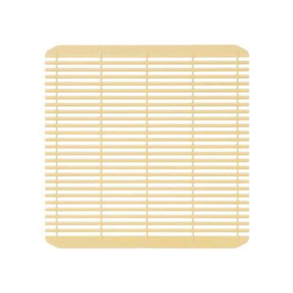 そばやうどん等の麺類の盛り付けに便利な角型すだれです。すだれの隙間が広い為、洗いやすく水切れが良く使いやすいです。外寸サイズ(mm)：170×170×2重量：38材質：ポリプロピレン樹脂食器洗浄機対応：可電子レンジ対応：可エンテック / え...