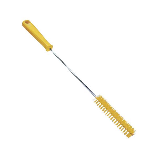 ●チューブや容器の内面、器具の細かい隙間の洗浄に最適。【仕様】ブラシサイズ(mm)：30×150全長(mm)：500材質：芯部：ステンレス、グリップ部：ポリプロピレン、毛：PBT耐熱温度：130℃