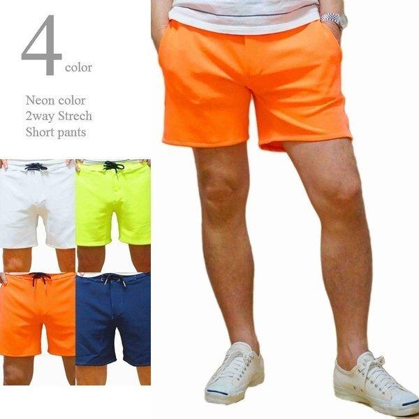 ショートパンツ メンズ 蛍光色 ネオンカラー ストレッチ 水陸両用 ハーフパンツ 短パン 半ズボン リアルマスターズ 送料無料 Web Complete 通販 Yahoo ショッピング